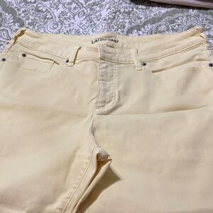 Lands' End Women's High Rise Soft Yellow Capri Jeans